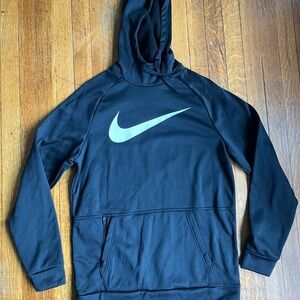 Nike Therma Fit Hoodie Mens size Medium Black White Logo